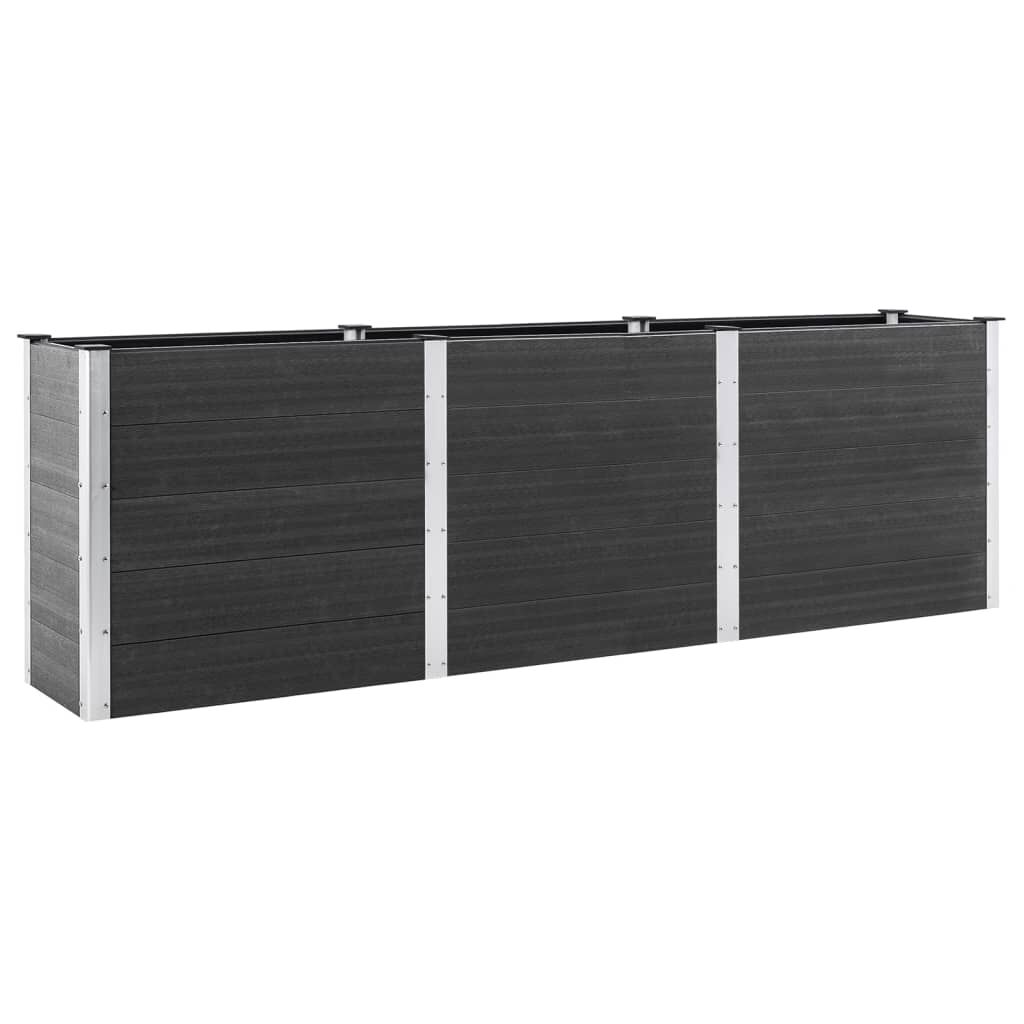 vidaXL Ζαρντινιέρα Υπερυψωμένη Γκρι 300 x 100 x 91 εκ. από WPC