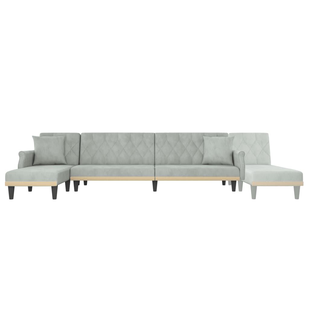 vidaXL Καναπές Κρεβάτι Γωνιακός Αν. Γκρι 271 x 140 x 70 εκ. Βελούδινος