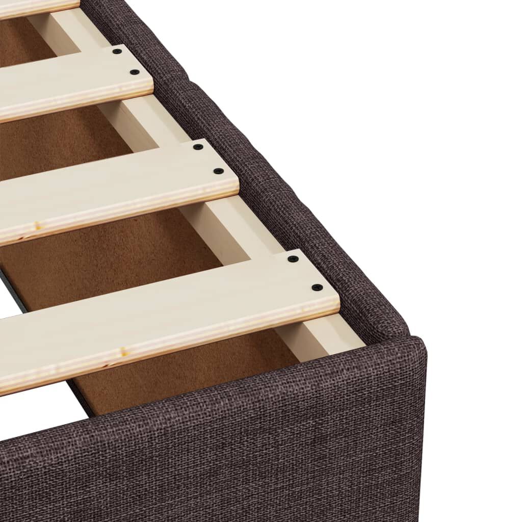vidaXL Κρεβάτι Boxspring με Στρώμα Σκούρο Καφέ 160x200 εκ Υφασμάτινο