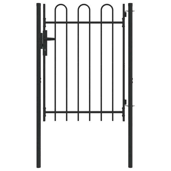 vidaXL Πύλη Φράχτη Γκρι 100 x 120 cm Χάλυβας με Επικάλυψη Πούδρας