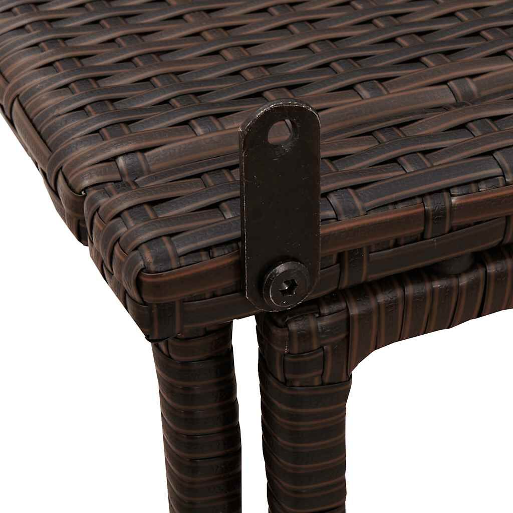 vidaXL Πτυσσόμενο τραπέζι κήπου καφέ 90x51x75 cm Poly Rattan