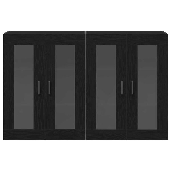 vidaXL Τοίχοι Βαθιά Κ cabinets 2 τεμάχια Μαύρο Δρυς 69,5x34x90 εκ Μηχανικής Ξυλείας