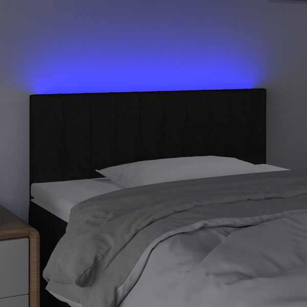 vidaXL Κεφαλάρι Κρεβατιού LED Μαύρο 80 x 5 x 78/88 εκ. Υφασμάτινο