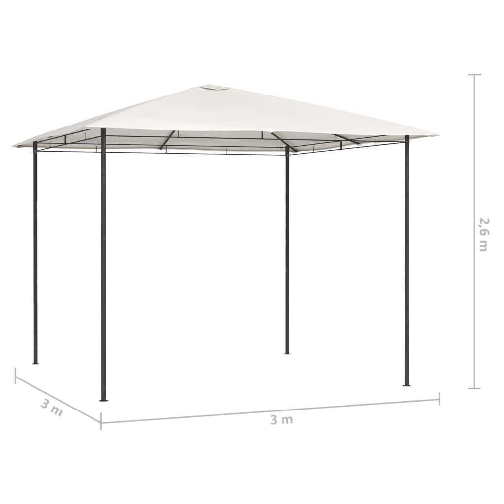 vidaXL Κιόσκι Κρεμ 3 x 3 x 2,6 μ. 160 γρ./μ²