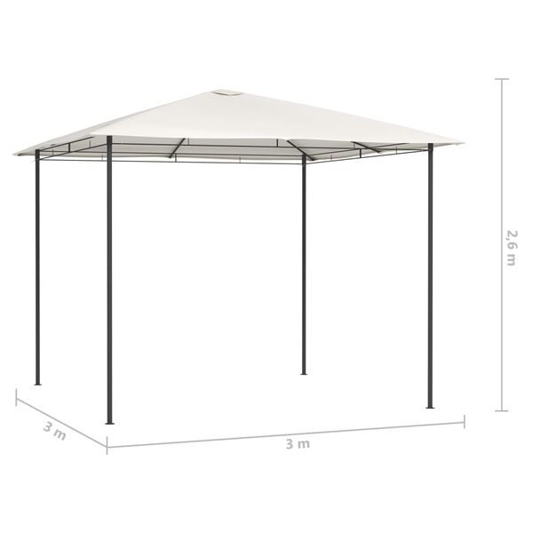 vidaXL Κιόσκι Κρεμ 3 x 3 x 2,6 μ. 160 γρ./μ²