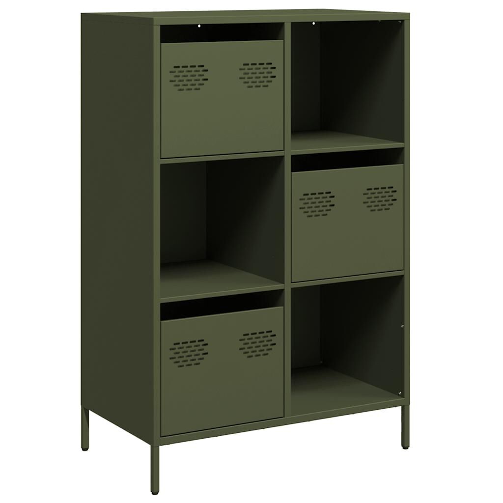 vidaXL Ντουλάπι Πράσινο Λαδί 68x39x103,5 εκ. από Ατσάλι