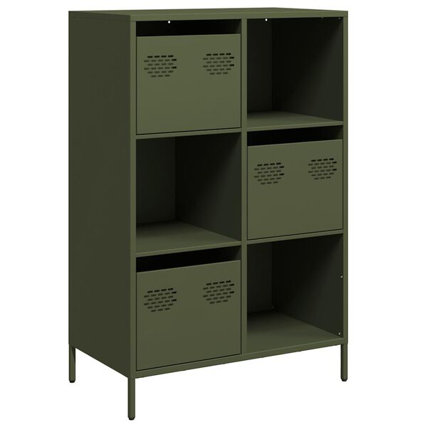 vidaXL Ντουλάπι Πράσινο Λαδί 68x39x103,5 εκ. από Ατσάλι