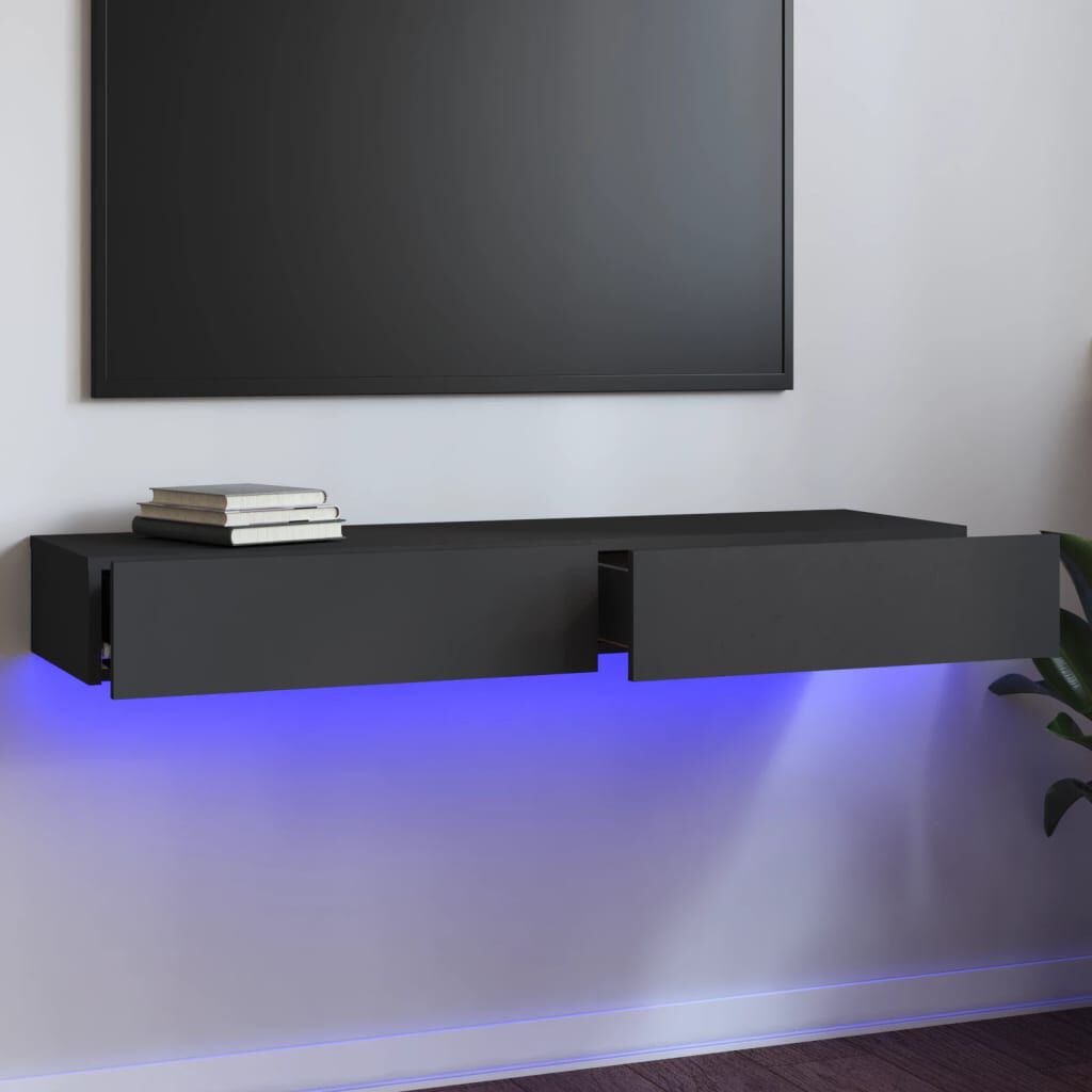vidaXL Έπιπλο Τηλεόρασης με LED Γκρι 120 x 35 x 15,5 εκ.