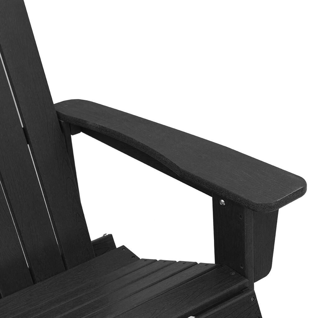 vidaXL Κουνιστή Καρέκλα Adirondack Μαύρη 73.5x92x90 εκ. HDPE