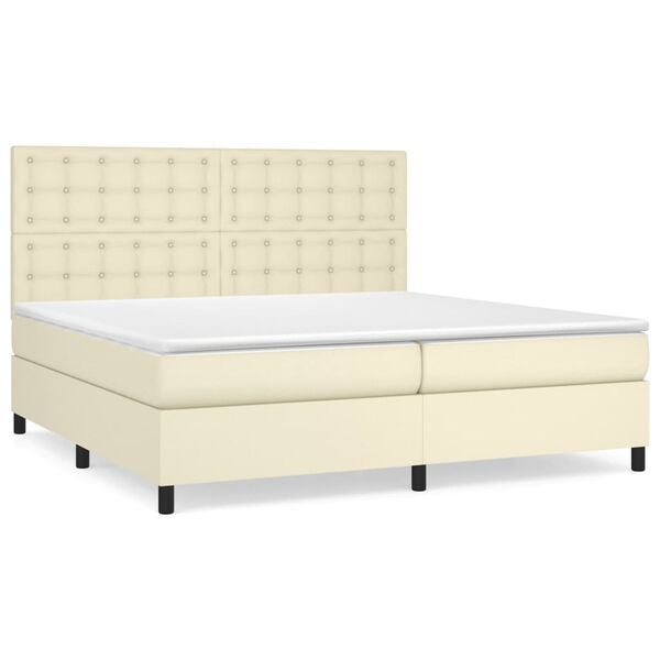 vidaXL &Kappa;&rho;&epsilon;&beta;ά&tau;&iota; Boxspring &mu;&epsilon; &Sigma;&tau;&rho;ώ&mu;&alpha; &Kappa;&rho;&epsilon;&mu; 200x200 &epsilon;&kappa;. &Sigma;&upsilon;&nu;&theta;&epsilon;&tau;&iota;&kappa;ό &Delta;έ&rho;&mu;&alpha;