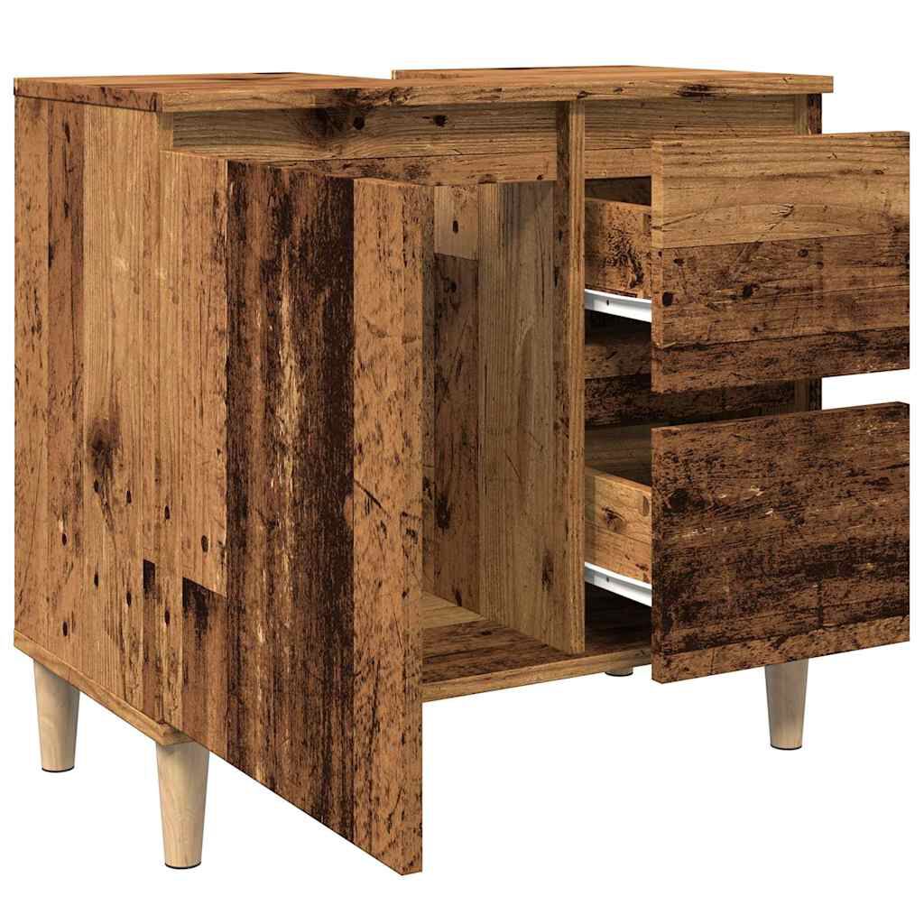 vidaXL Ντουλάπι νιπτήρα Παλιό ξύλο 65x33x60 cm Κατασκευασμένο ξύλο