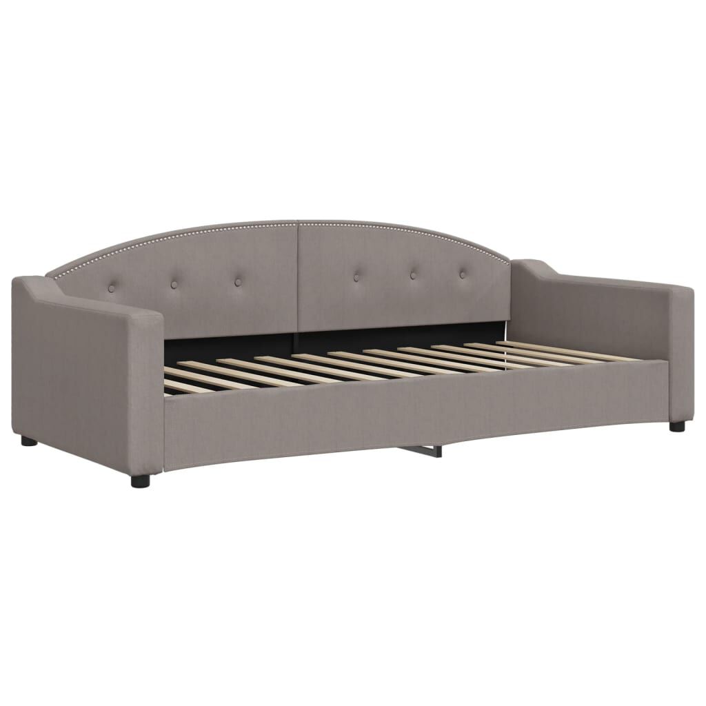 vidaXL Καναπές Κρεβάτι Συρόμενος Taupe 90x200 εκ. Ύφασμα & Συρτάρια