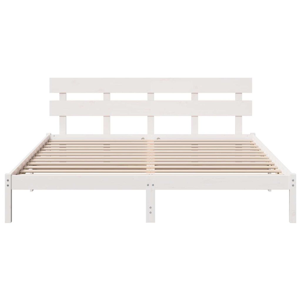 vidaXL Σκελετός Κρεβατιού Λευκό 180 x 200 cm Μασίφ ξύλο πεύκου