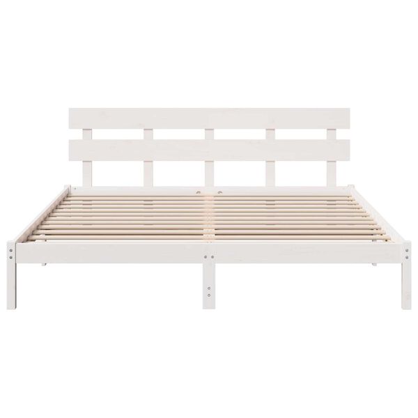 vidaXL Σκελετός Κρεβατιού Λευκό 180 x 200 cm Μασίφ ξύλο πεύκου
