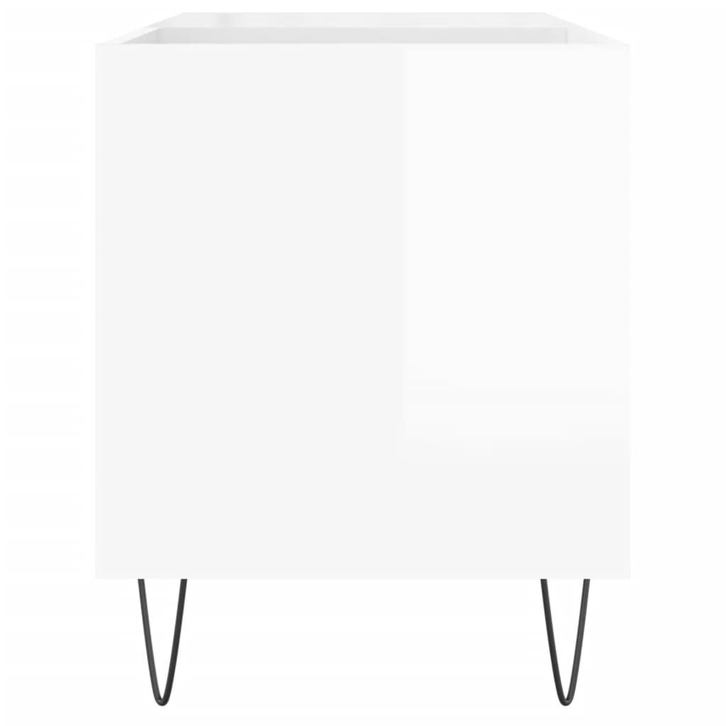 vidaXL Δισκοθήκη Γυαλ. Λευκή 85 x 38 x 48 εκ. από Επεξεργασμένο Ξύλο