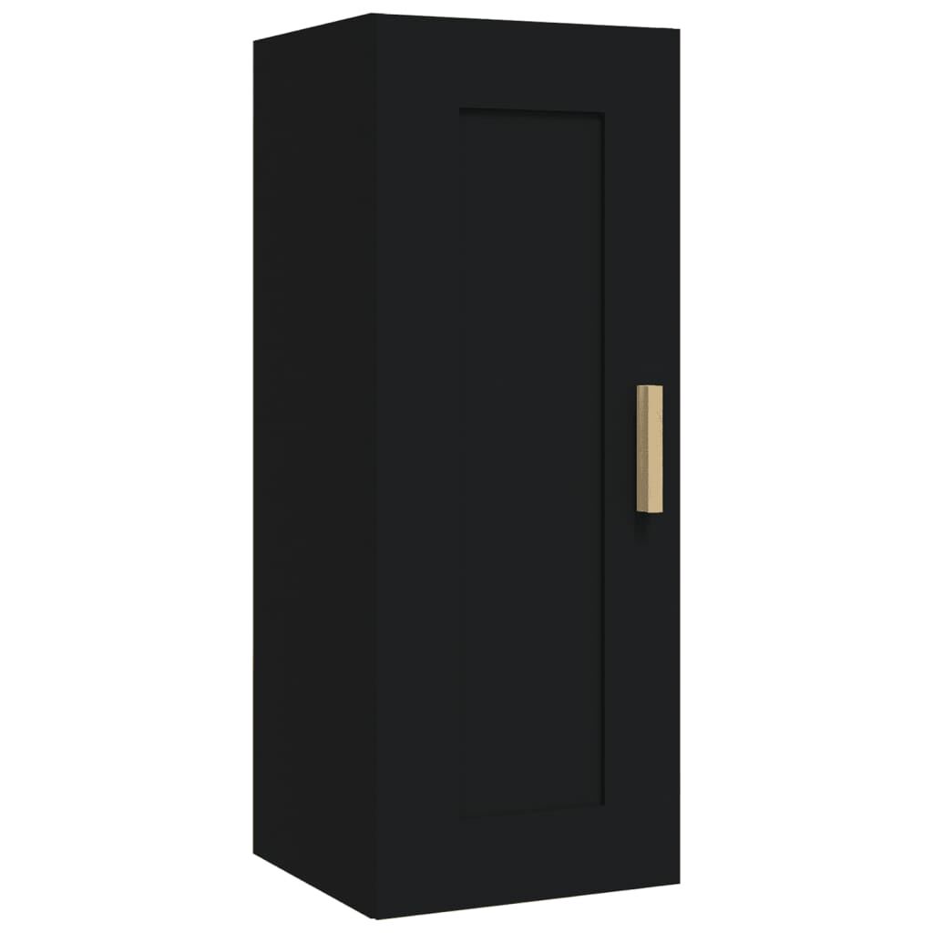 vidaXL Ντουλάπι Τοίχου Μαύρο 35x34x90 εκ. Επεξεργασμένο Ξύλο