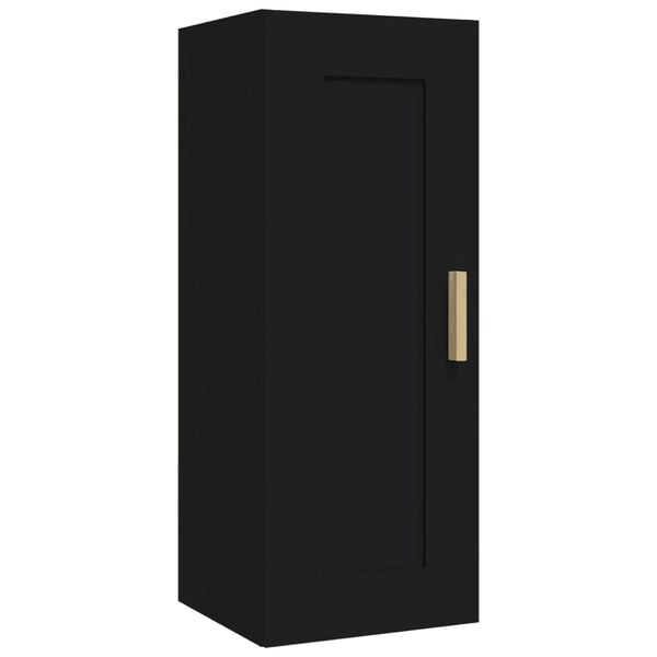 vidaXL Ντουλάπι Τοίχου Μαύρο 35x34x90 εκ. Επεξεργασμένο Ξύλο