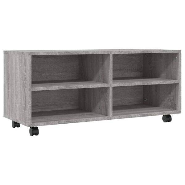 vidaXL Έπιπλο Τηλεόρασης με Ροδάκια Γκρι Sonoma 90x35x35 εκ Επεξ. Ξύλο