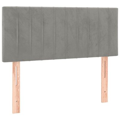 vidaXL Κεφαλάρι Κρεβατιού Ανοιχτό Γκρι 100x5x78/88 εκ. Βελούδινο