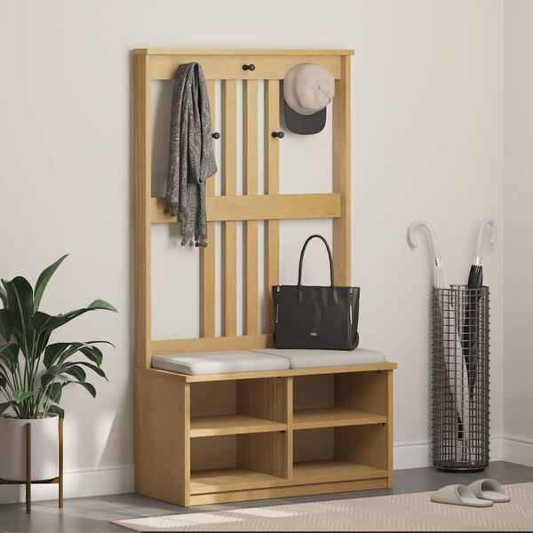 vidaXL Δέντρο χωλ "SANDNES" 87x40x159,5 εκ. Πεύκο μασίφ ξύλο