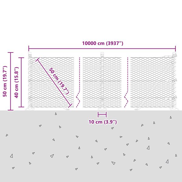 vidaXL Πράσινος Εξάγωνος Φράχτης 0.4x100 μ Χάλυβας