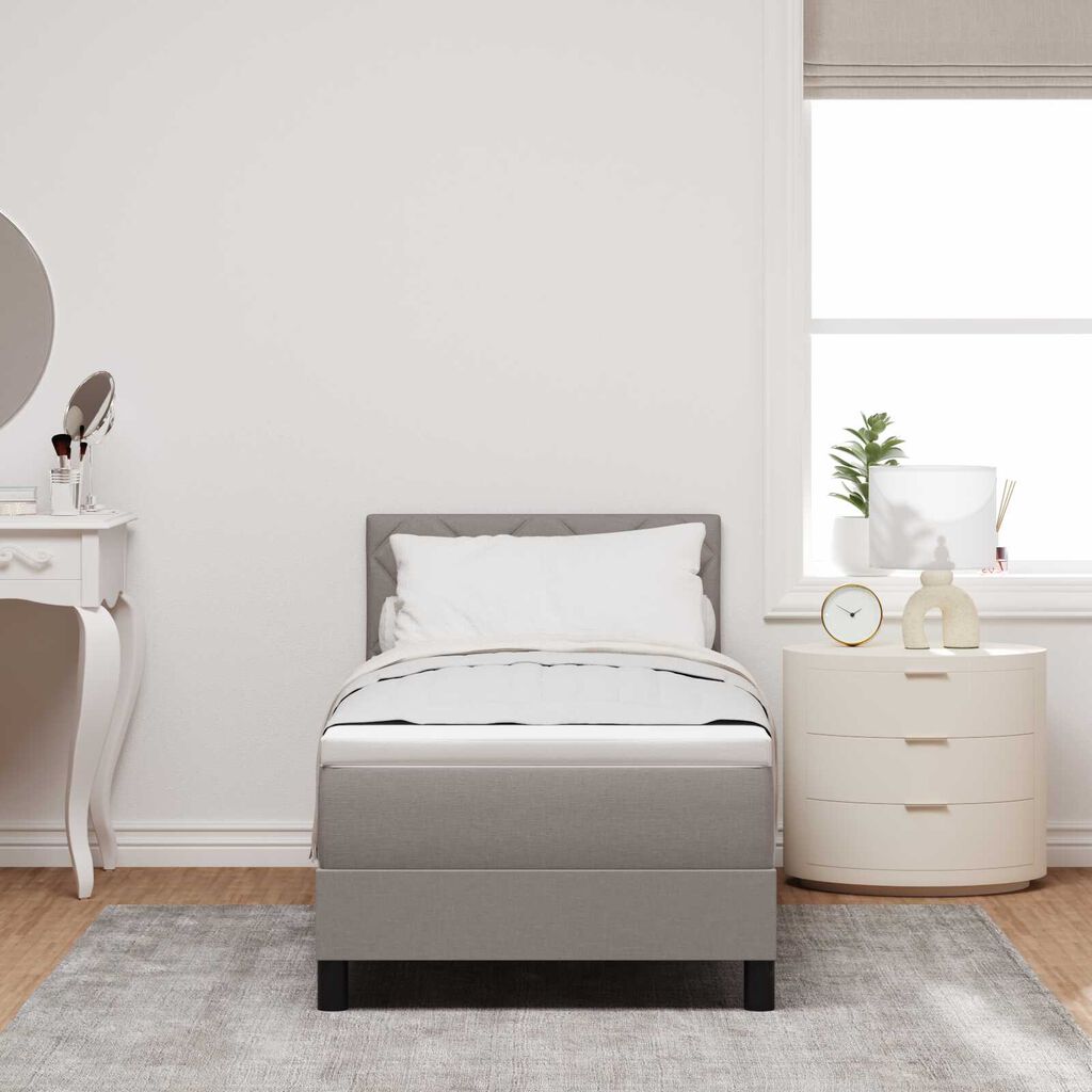 vidaXL Κρεβάτι με ελατήρια με στρώμα Taupe 80 x 200 cm ύφασμα