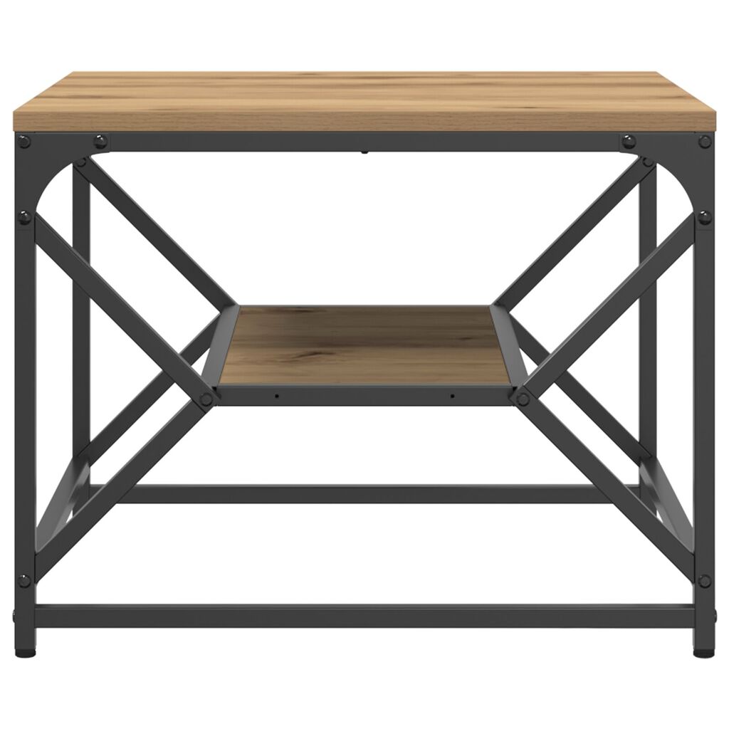 vidaXL Τραπέζι καφέ με ράφι από ξύλο 51x50x40 εκ. Επεξεργασμένο ξύλο