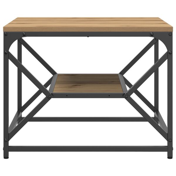 vidaXL Τραπέζι καφέ με ράφι από ξύλο 51x50x40 εκ. Επεξεργασμένο ξύλο