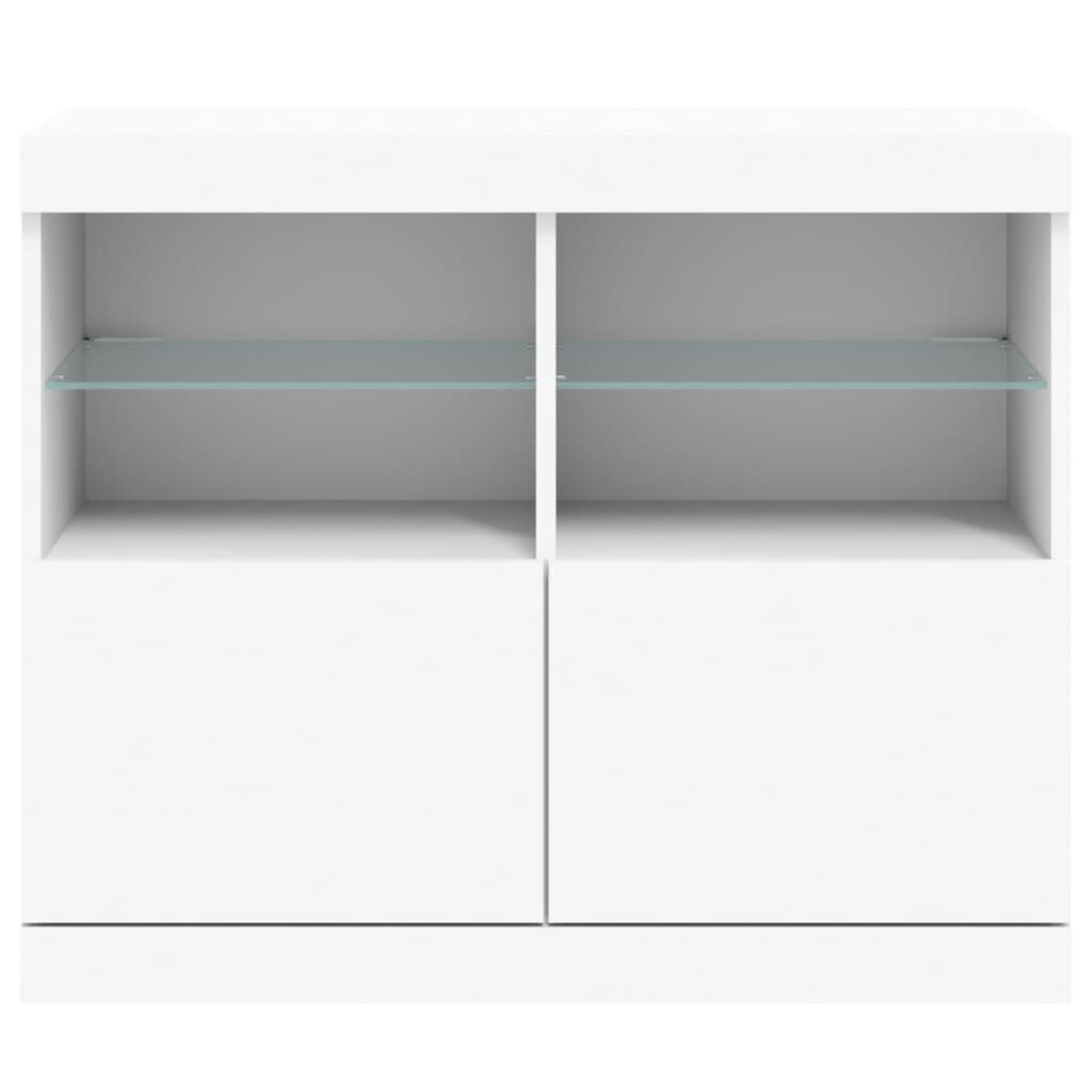 vidaXL Μπουφές με Φώτα LED Λευκός 81 x 37 x 67 εκ.