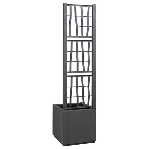 vidaXL Σκούρα Γκρι Γλάστρα Κήπου με Πλέγμα - 36x36x140 εκ