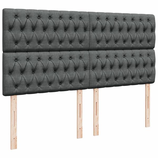 vidaXL Κρεβάτι Boxspring με Στρώμα Σκούρο Γκρι 180x200 εκ Υφασμάτιν