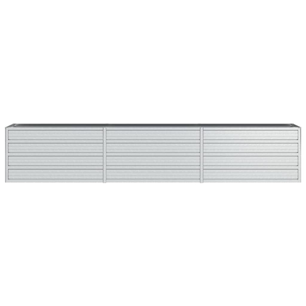 vidaXL Ζαρντινιέρα Υπερυψωμένη Ασημί 240x40x45 εκ. Γαλβανισμ. Χάλυβας