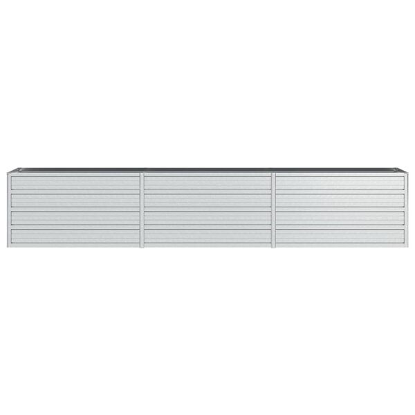 vidaXL Ζαρντινιέρα Υπερυψωμένη Ασημί 240x40x45 εκ. Γαλβανισμ. Χάλυβας