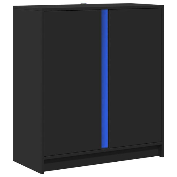 vidaXL Ντουλάπι με Φώτα LED Μαύρη 77x34x85 εκ. Επεξεργασμένο Ξύλο