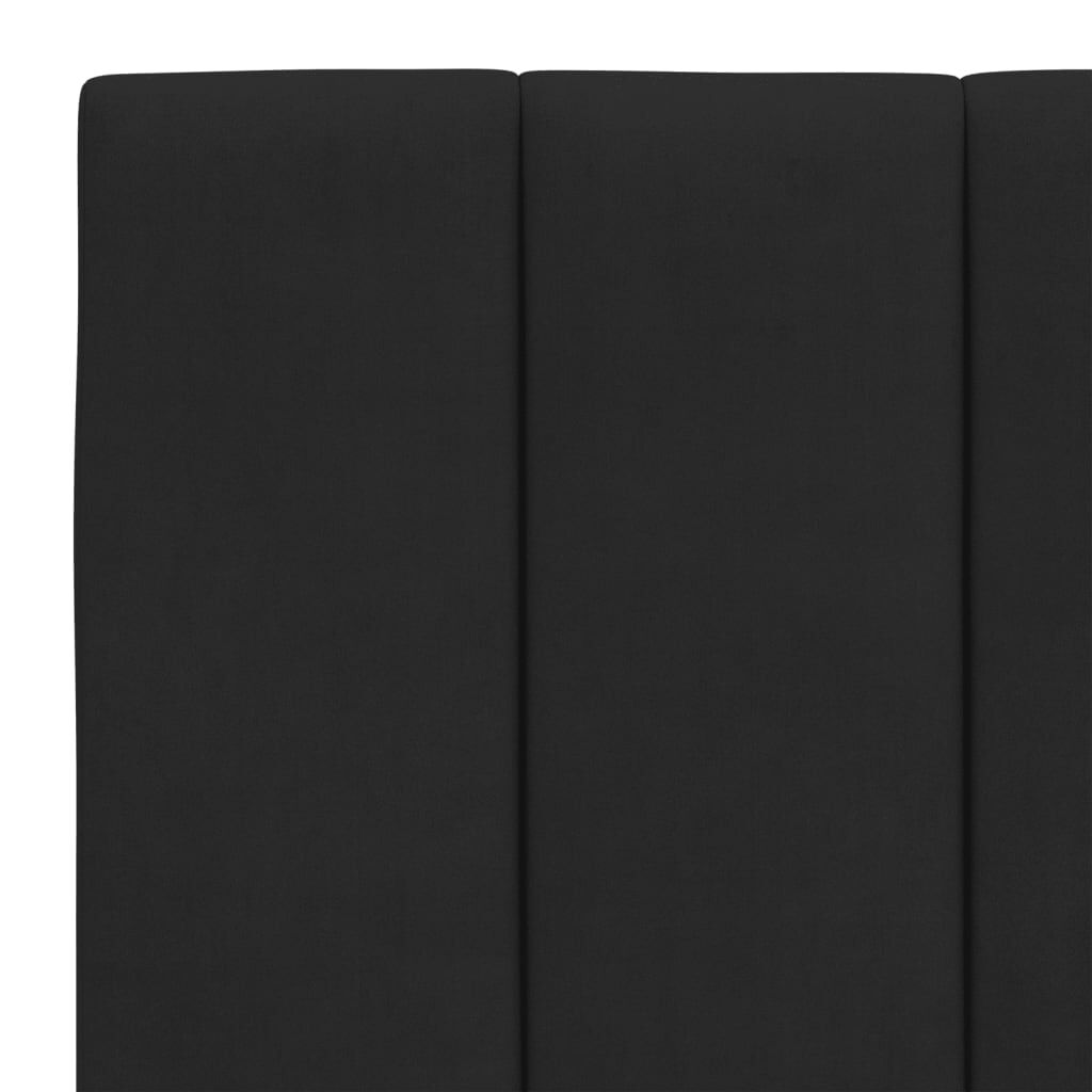 vidaXL Πλαίσιο Κρεβατιού με LED Μαύρο 140x200 εκ. Βελούδινο