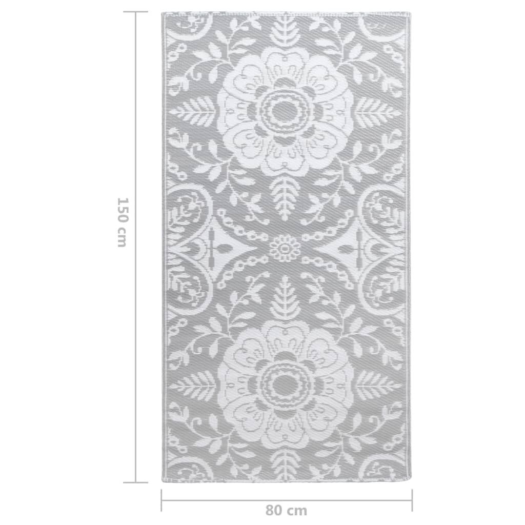 vidaXL Χαλί εξωτερικού χώρου ARAKIL ανοιχτό γκρι 80x150 cm PP