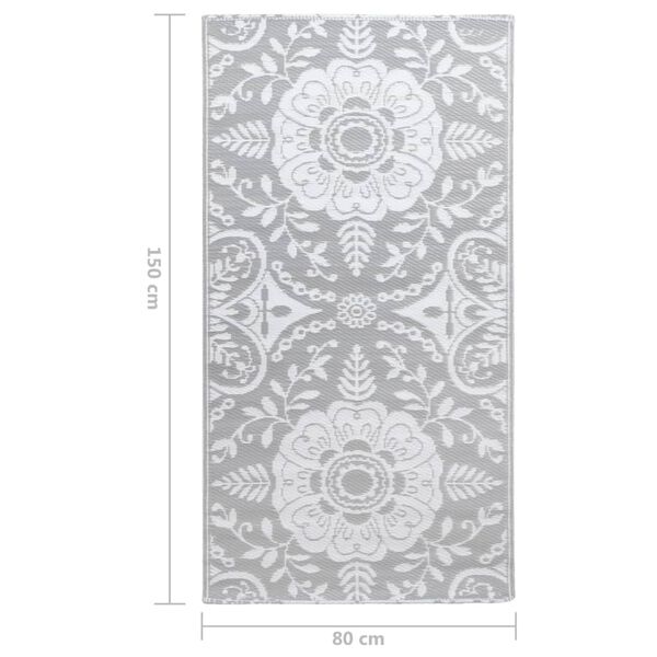 vidaXL Χαλί εξωτερικού χώρου ARAKIL ανοιχτό γκρι 80x150 cm PP
