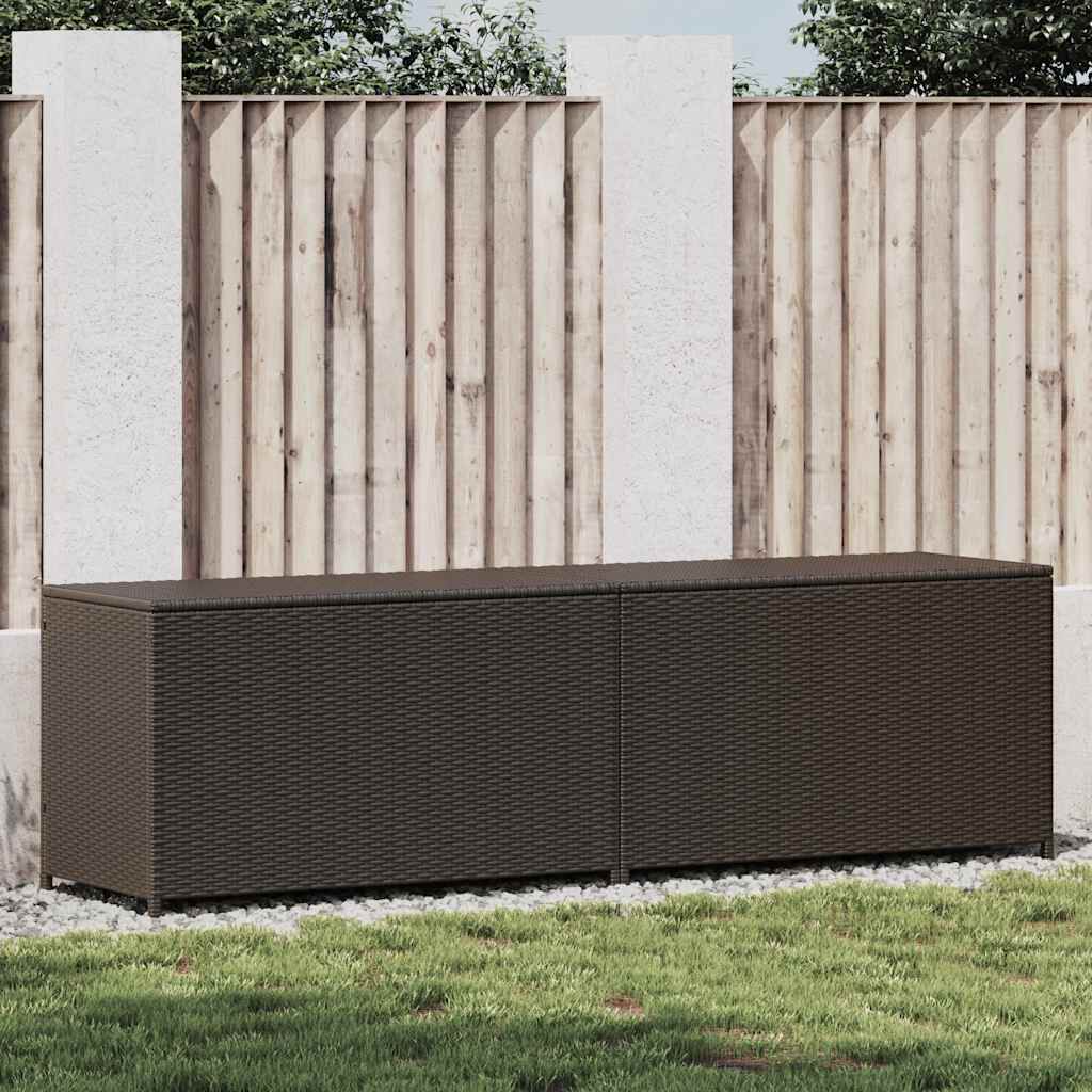 vidaXL Κουτί Αποθήκευσης Κήπου Καφέ 200x50x60 εκ. από Συνθετικό Ρατάν
