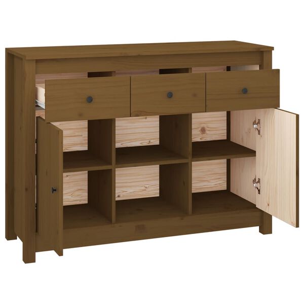 vidaXL Ντουλάπι Καφέ Μελί 100x35x74,5 εκ. από Μασίφ Ξύλο Πεύκου