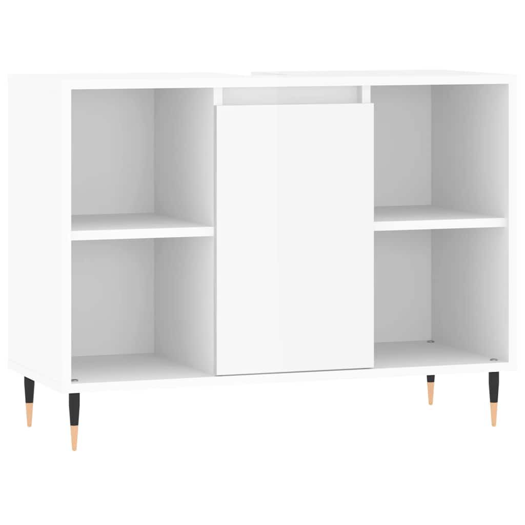 vidaXL Ντουλάπι Μπάνιου Γυαλ. Λευκό 80 x 33 x 60 εκ. από Επεξεργ. Ξύλο