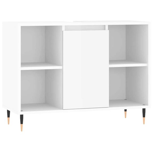 vidaXL Ντουλάπι Μπάνιου Γυαλ. Λευκό 80 x 33 x 60 εκ. από Επεξεργ. Ξύλο