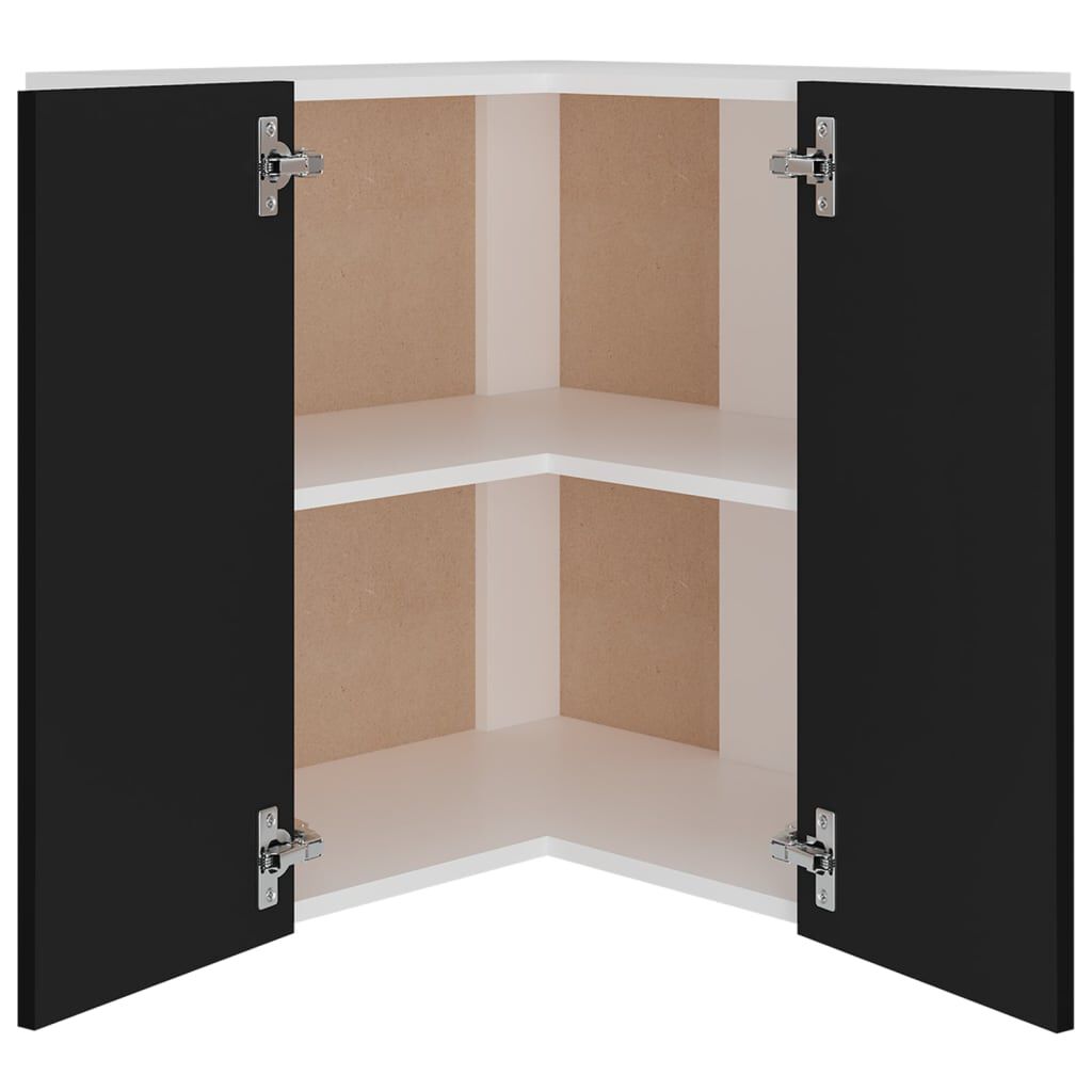vidaXL Ντουλάπι Γωνία Κρεμαστό Lyon Μαύρο 57 x 57 x 60εκ. από
