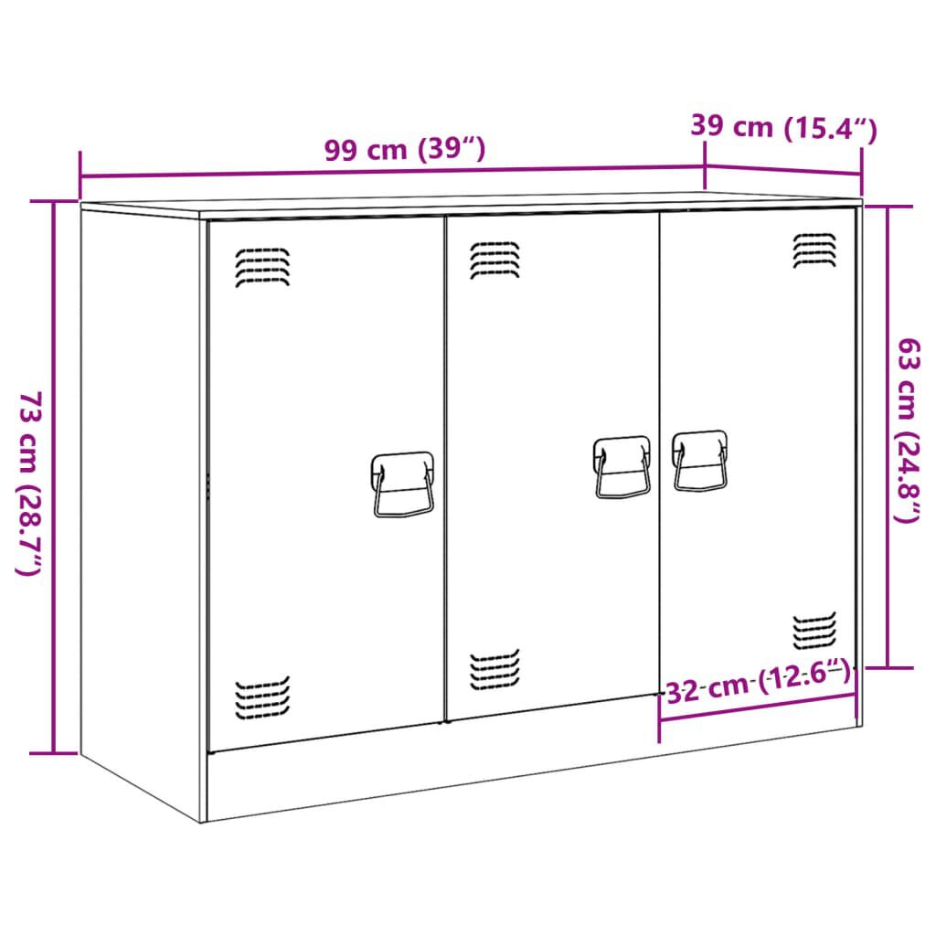 vidaXL Ντουλάπι Μαύρο 99x39x73 εκ. από Ατσάλι