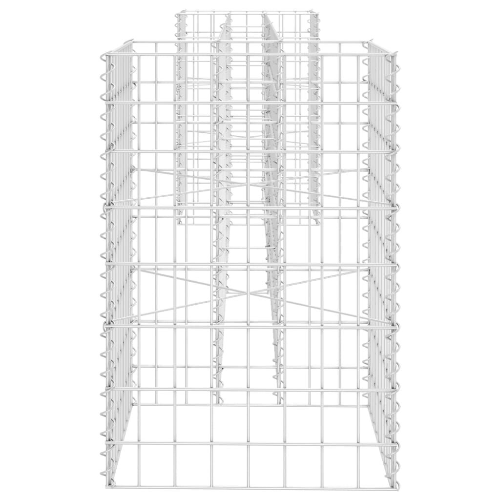 vidaXL Συρματοκιβώτιο Γλάστρα Σχήμα «Η» 260x40x60 εκ. Ατσάλινο Σύρμα