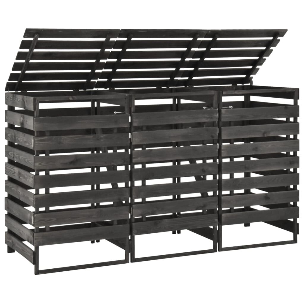 vidaXL Πλαίσιο Τριπλό για Κάδους 210x75x121 εκ. Βαμμένο Μασίφ Πεύκο