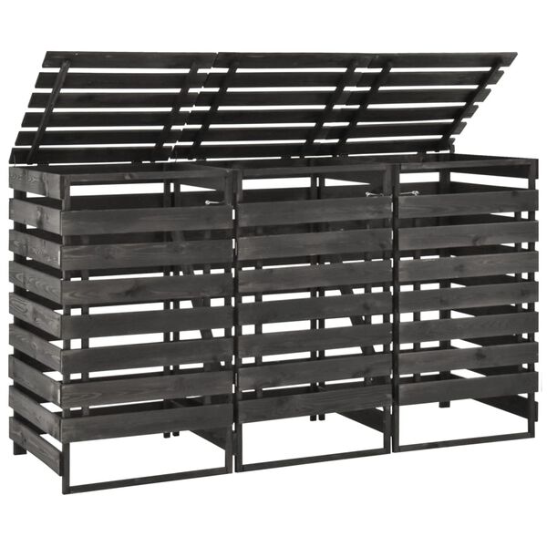 vidaXL Πλαίσιο Τριπλό για Κάδους 210x75x121 εκ. Βαμμένο Μασίφ Πεύκο