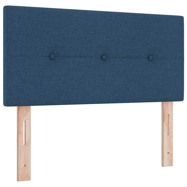 vidaXL Κρεβάτι Box Spring με Στρώμα & LED Μπλε 80x200 εκ Ύφασμα