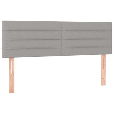 vidaXL Κρεβάτι Boxspring με Στρώμα Ανοιχτό Γκρι 140x200 εκ. Υφασμάτινο