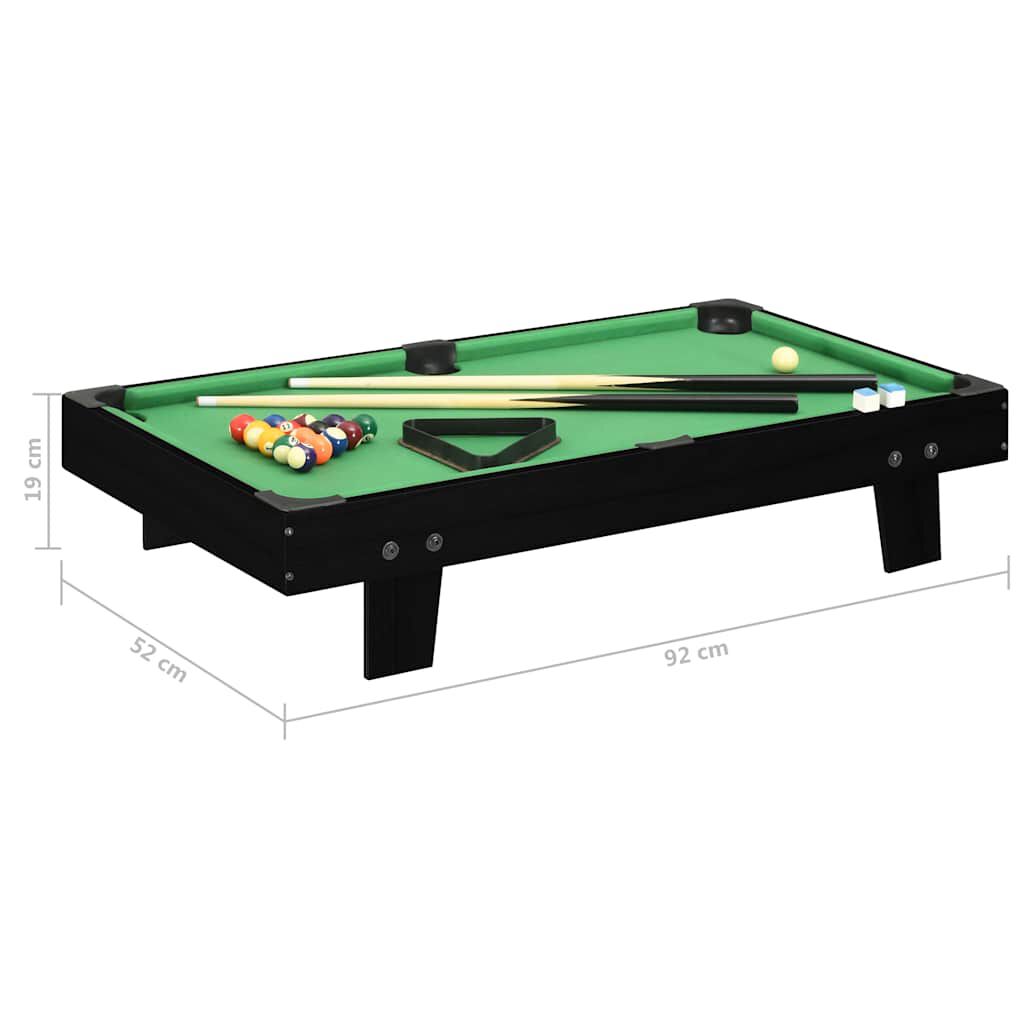 vidaXL Μπιλιάρδο Επιτραπέζιο Μαύρο / Πράσινο 92 x 52 x 19 εκ.