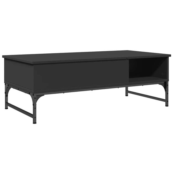 vidaXL Τραπεζάκι Σαλονιού Μαύρο 100x50x35 εκ. από Επεξ. Ξύλο/Μέταλλο